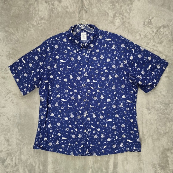 Brooks Brothers Other - Brooks Brothers Regent Shirt Mens XXL Blue Nautical Whale Mermaid Anchor Cotton